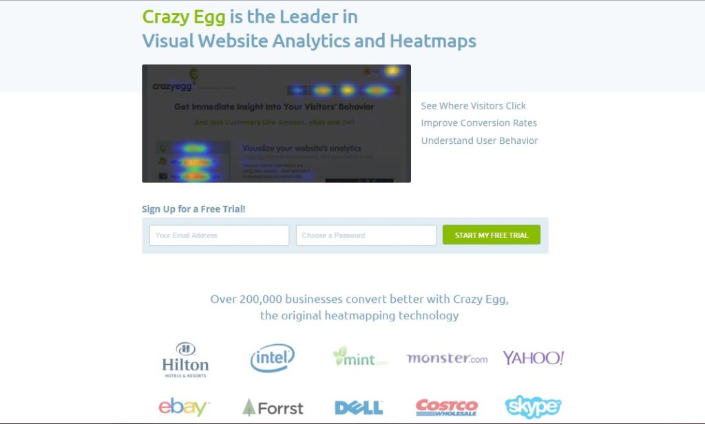 Crazy Egg landing page case study